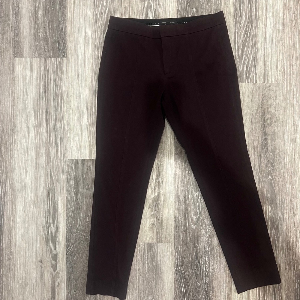 Banana Republic Pants Womens 4 Plum/Brown Sloan Slim Ankle Stretch Work Dress